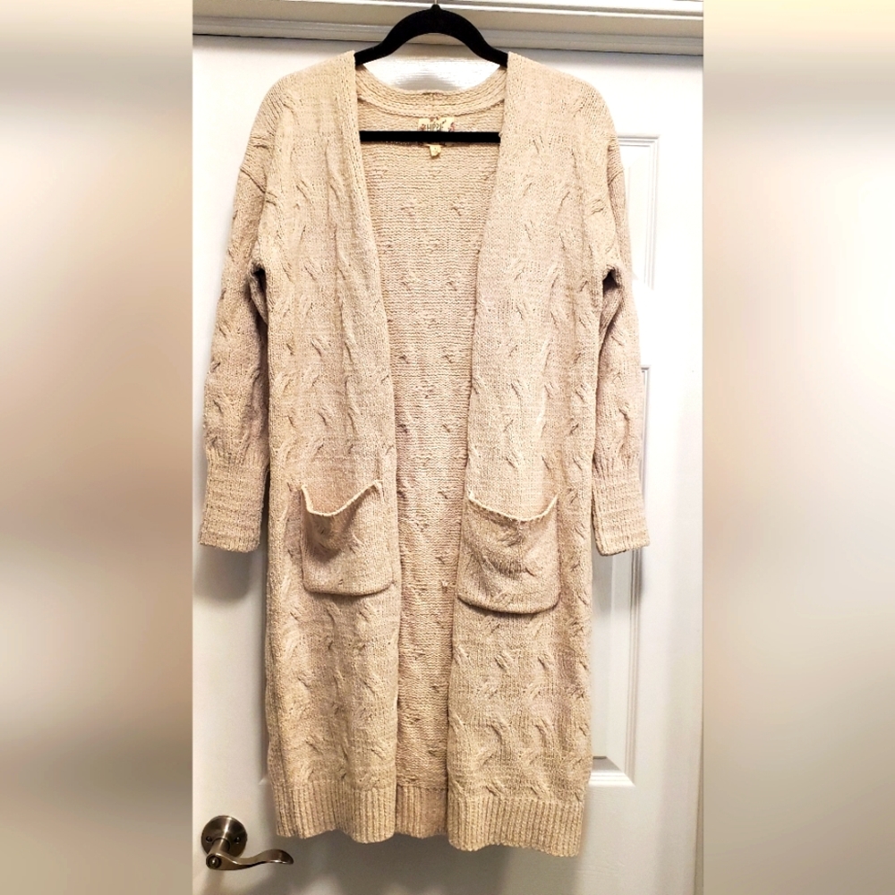 Longer super soft cardigan, women's small, cream